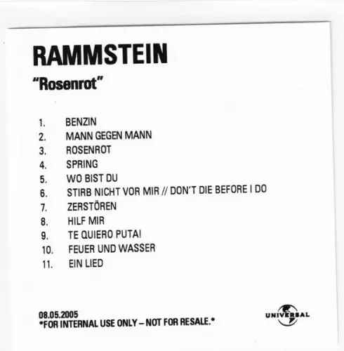 Rammstein - Rosenrot (Unmastered) (2005)