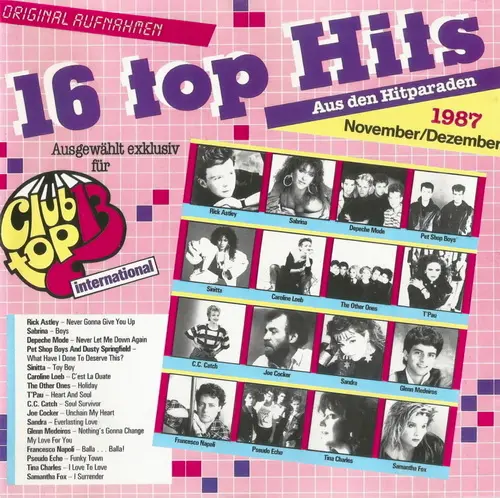 Club Top 13 International - 16 Top Hits Aus Den Hitparaden - November/Dezember